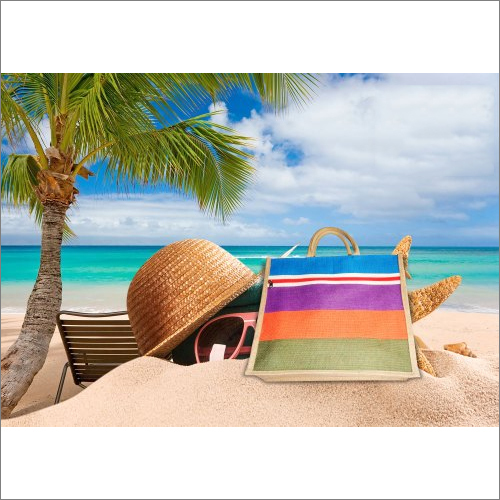 Designer Jute Bag - 14.5"x14.5"x5" | Brown, Handmade, 7-8 Kg Capacity, Cotton Padded Handles