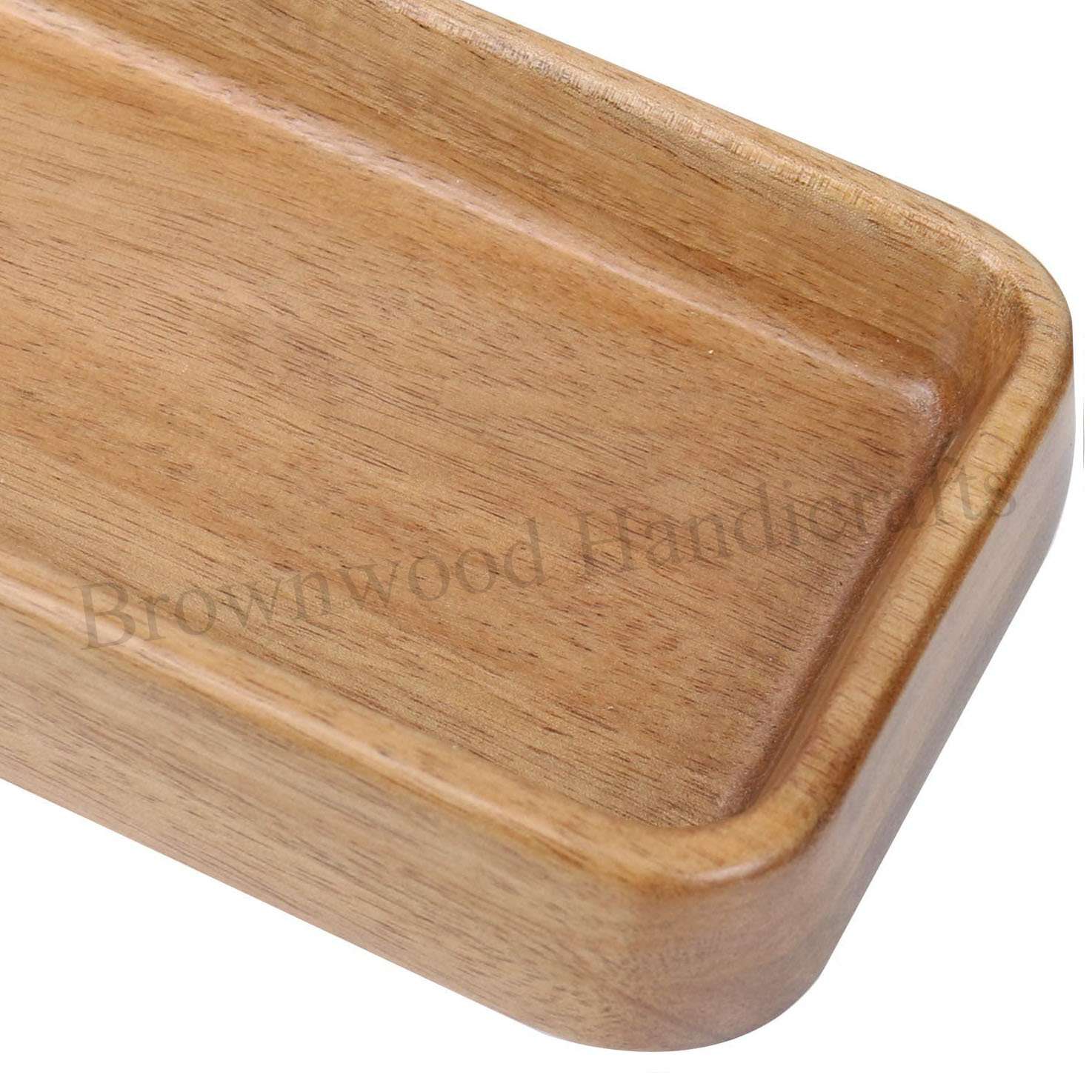 Mango Wood Rectangle Serving Tray With Natural Finish Size: 28.3 X 10.3 X 3 Cm