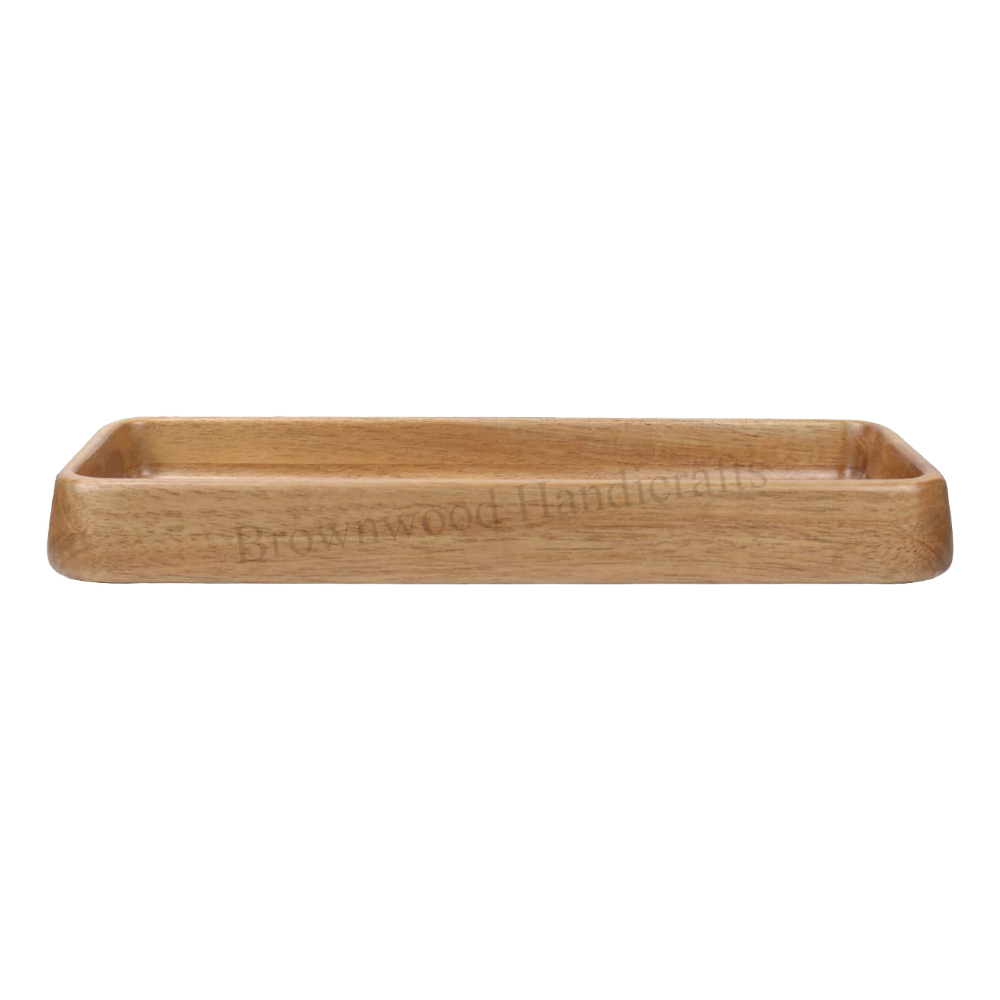 Mango Wood Rectangle Serving Tray With Natural Finish Size: 28.3 X 10.3 X 3 Cm