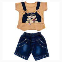 वॉशेबल गर्ल्स मॉडर्न टॉप और शॉर्ट्स सेट