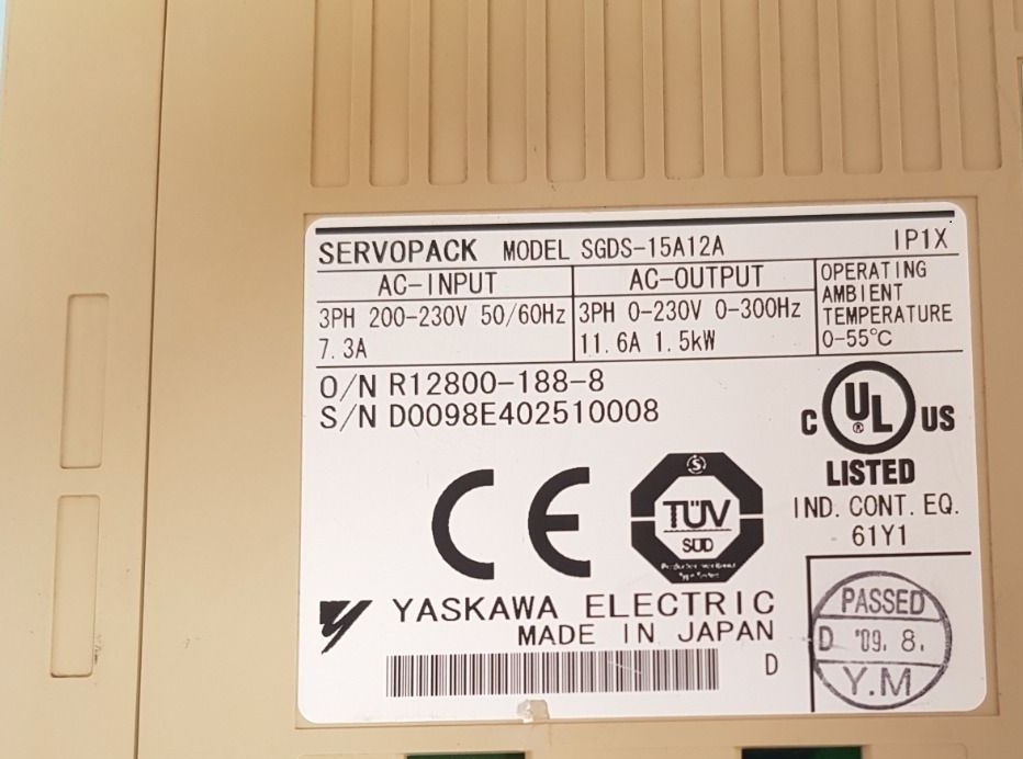 Yaskawa Sgds15a12a Servo Pack Drive