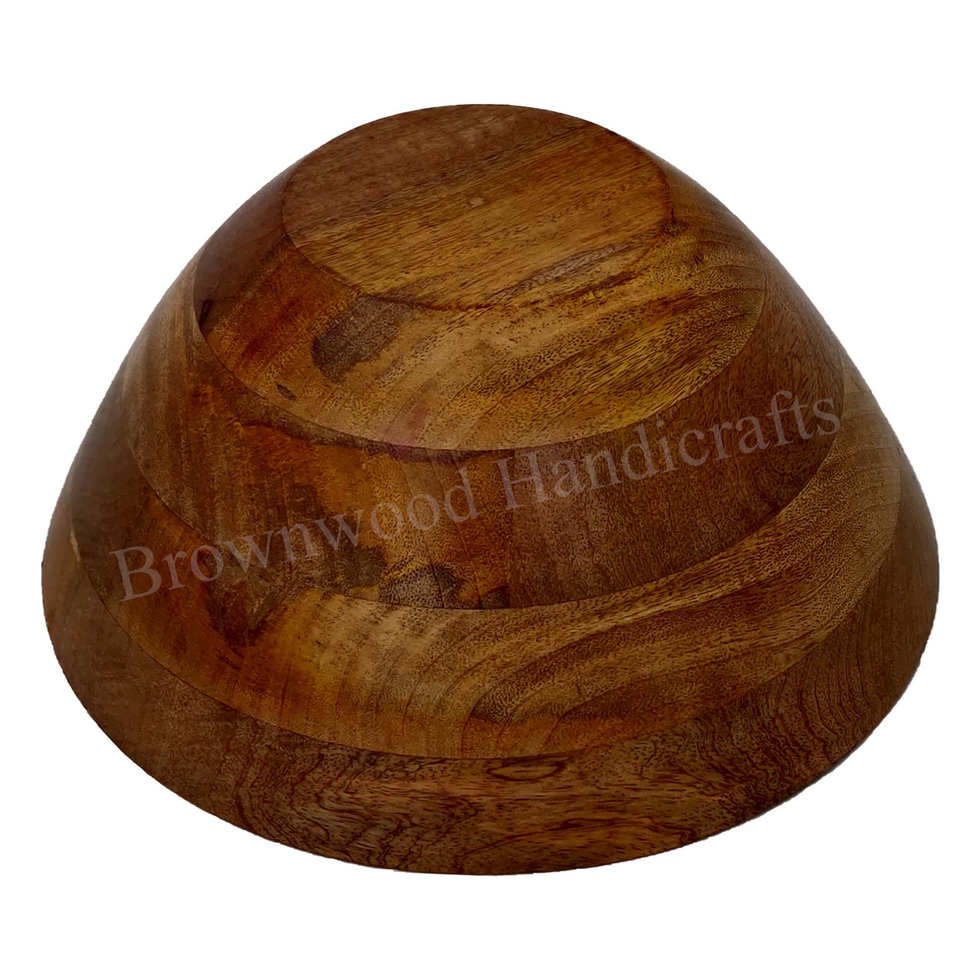 Mango Wood Bowl With Floral Pattern Size: 12 X 12 X 5 Inch