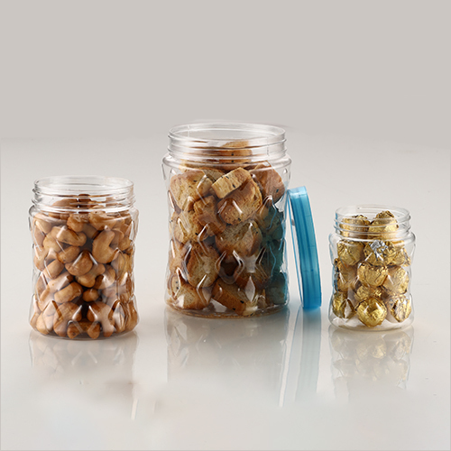 Diamond Designed Plastic Jar - Plastic Material, Attractive Design | Dust Repelling Surface, Scratch And Tarnish Resistant, Bulk Supply Available