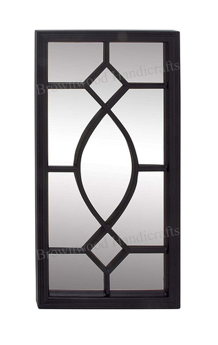 ब्लैक एंटीक एमडीएफ रेक्टैंगुलर मिरर वॉल पैनल