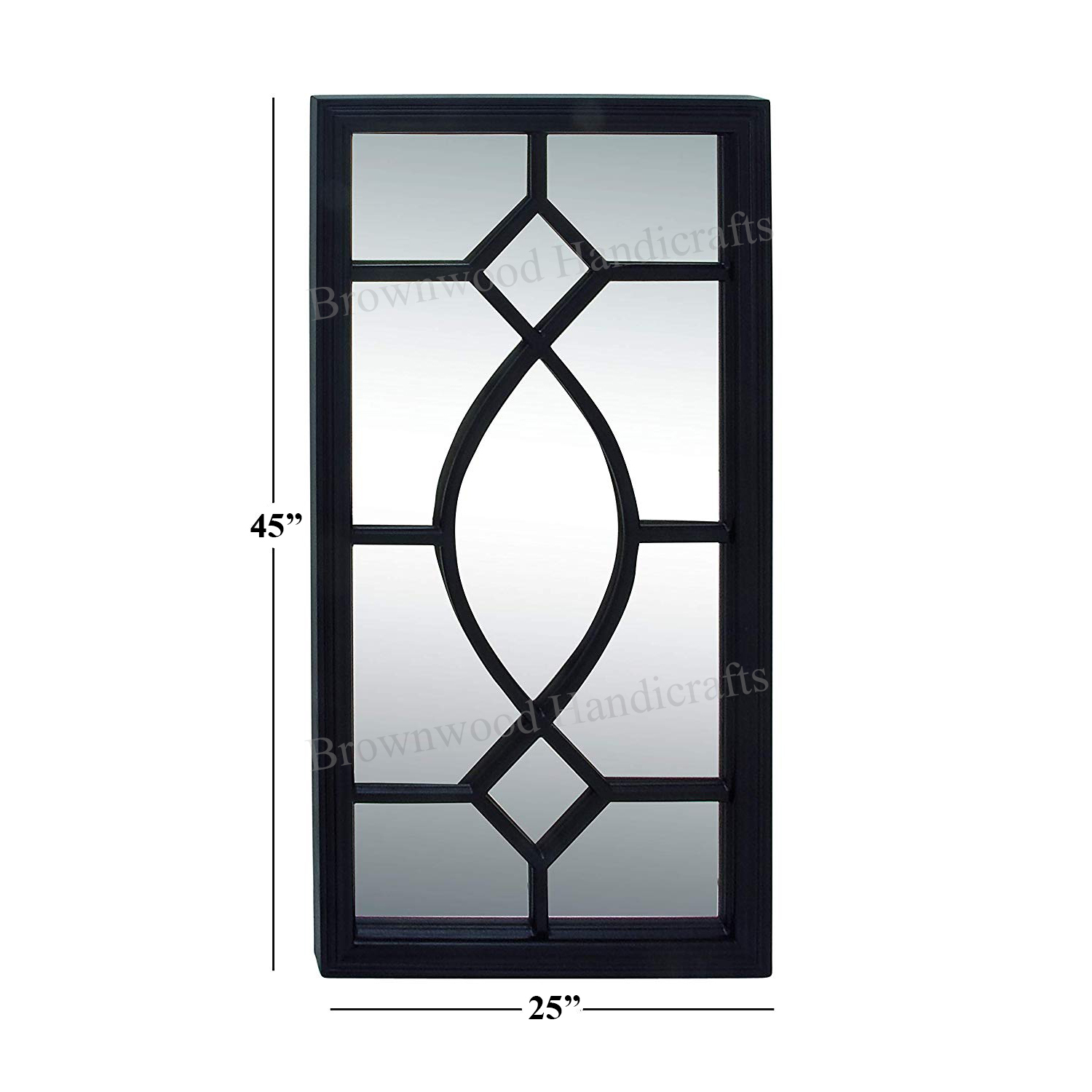 Mdf Rectangular Mirror Wall Panel - 45 X 25 Inch | Black Antique Finish, Customized Color, Logo & Packaging Options, Perfect For Art & Collectibles