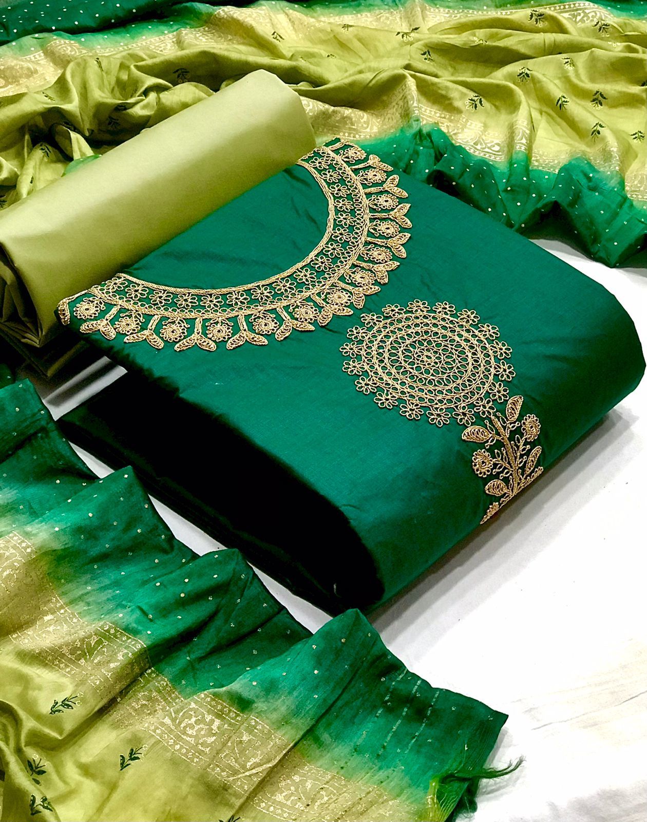 Ladies Dress Material New Collection - Cotton Suit Fabric With Embroidered Work, Breathable & Washable, Perfect For Custom Stitching Options