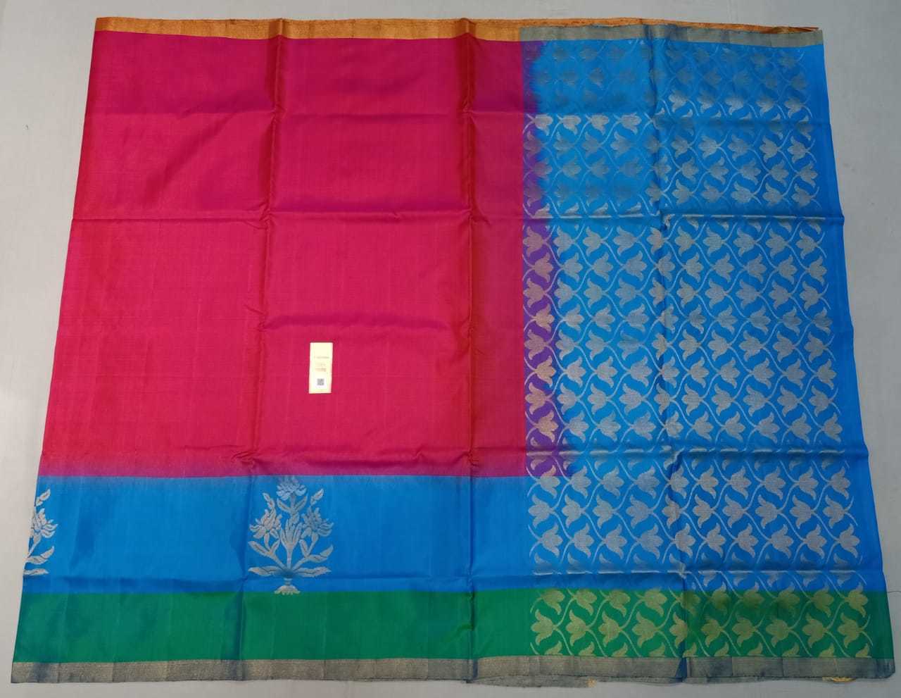 Blue And Pink Fancy Pure Kanjivaram Saree