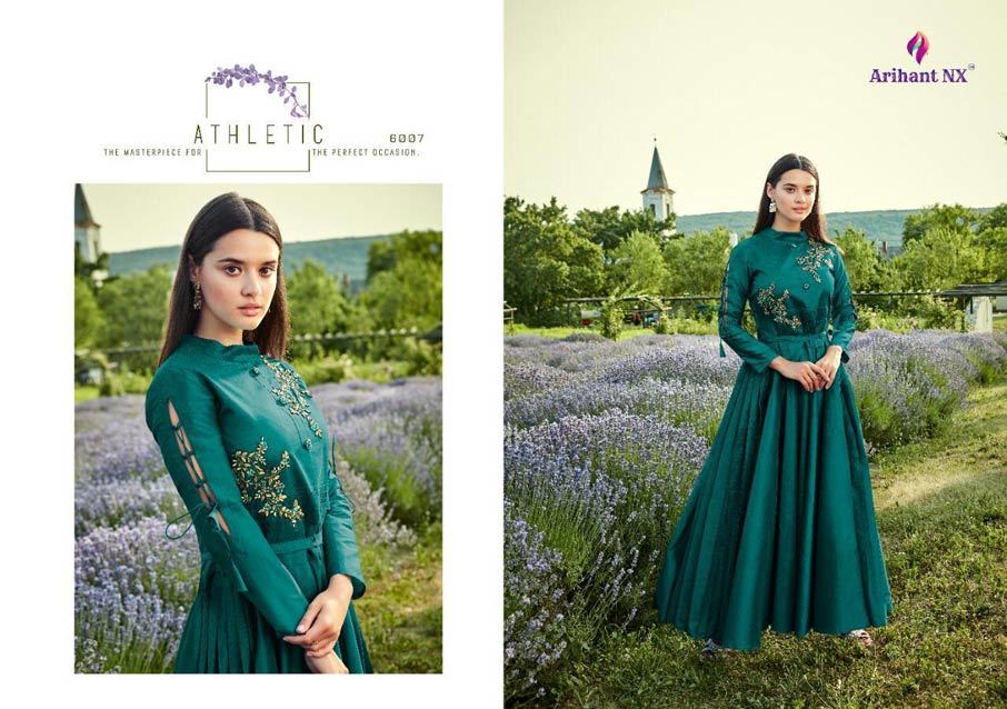 Dry Cleaning Saheri Rayon Designer Gown Catalogue Set