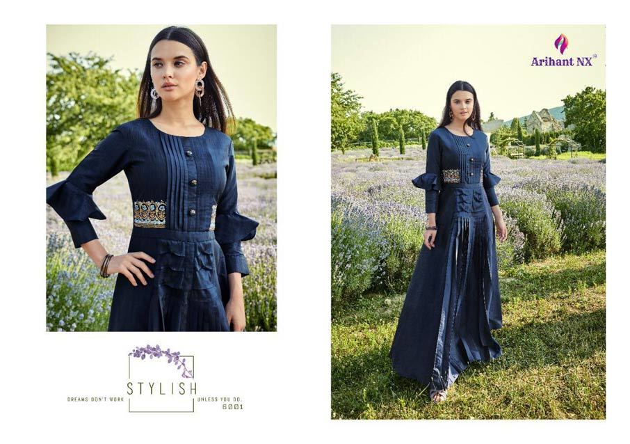 Dry Cleaning Saheri Rayon Designer Gown Catalogue Set