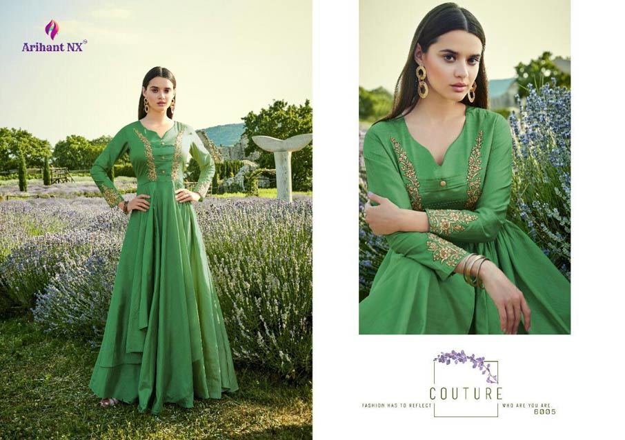 Dry Cleaning Saheri Rayon Designer Gown Catalogue Set