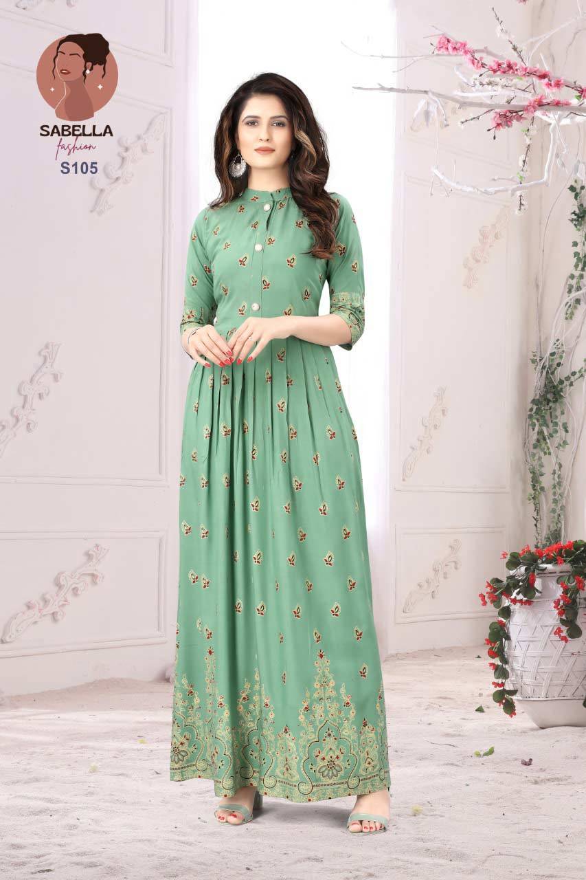 Dry Cleaning Saheri Rayon Designer Gown Catalogue Set