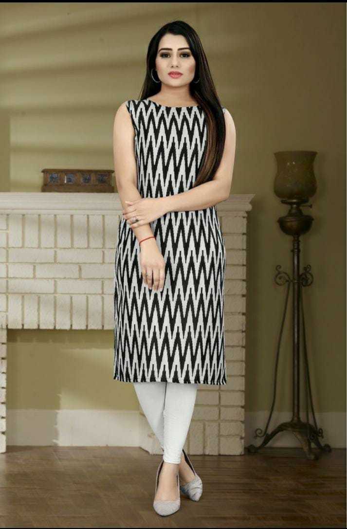 Orinted Kurti - Cotton Work, Length: 40"+, Sizes: L, Xl, Xxl | Washable, Printed Pattern, Simple Style For Daily Wear, Festive Celebrations