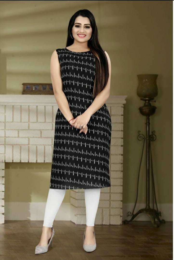 Orinted Kurti - Cotton Work, Length: 40"+, Sizes: L, Xl, Xxl | Washable, Printed Pattern, Simple Style For Daily Wear, Festive Celebrations