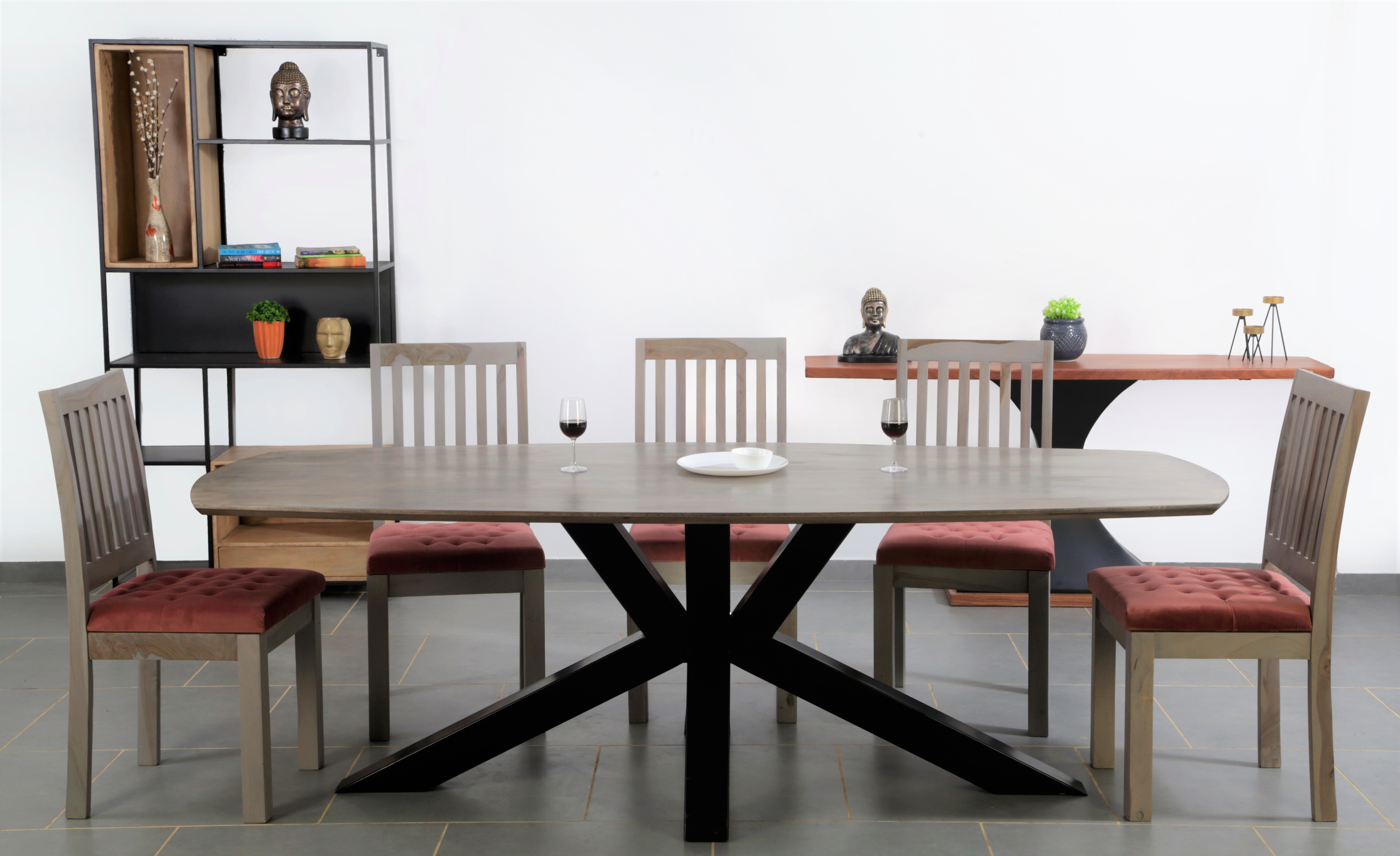 Abstract Dining Table 8 Seater Carpenter Assembly