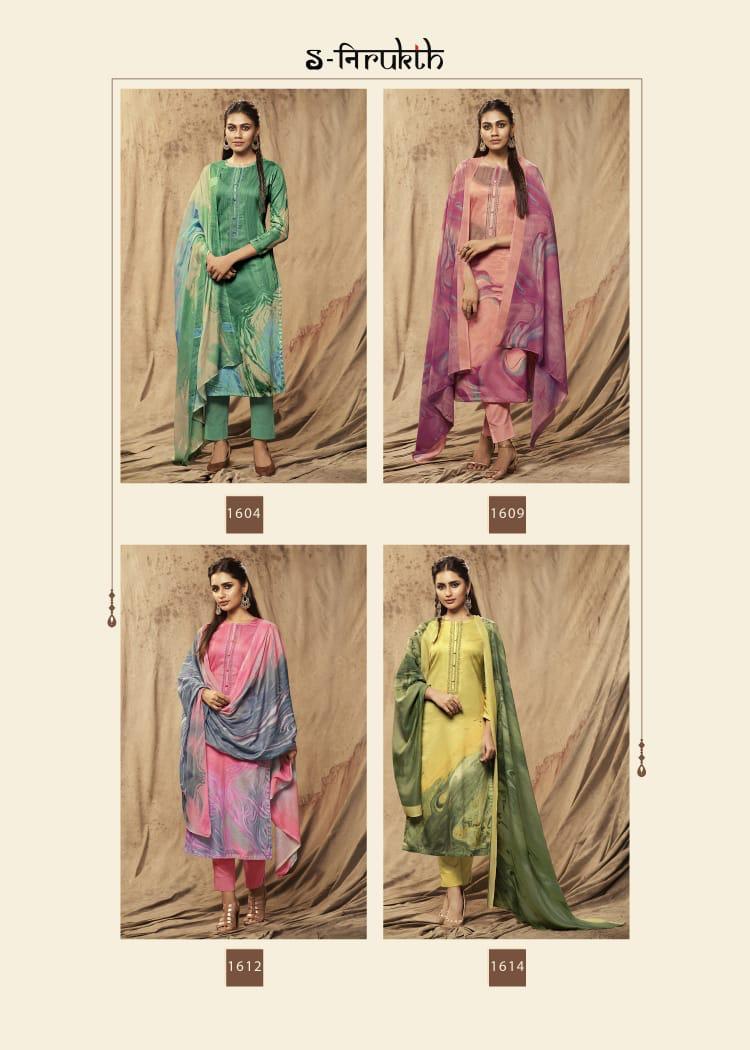 Itrana Jam Satin Salwar Suits Set - Cotton Satin Fabric, Grey And Red Color | Full Sleeves, Breathable, Washable, Printed Pattern