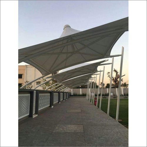 Tensile Membrane Structures - PVC Coated Polyester Fabric, 12 Feet Height, White Color, 1000 N/5 cm Tensile Strength, UV Resistant for 8 Years, Fire Retardant Class B
