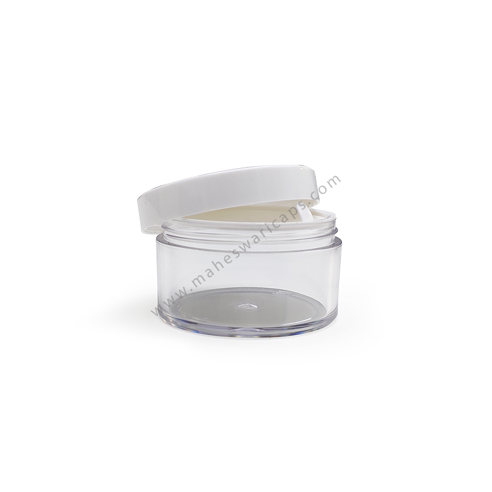 Cosmetic Container San Jar 50gm Dimension(l*w*h): 62.60mm * 62.60mm * 37.50mm Millimeter (Mm)