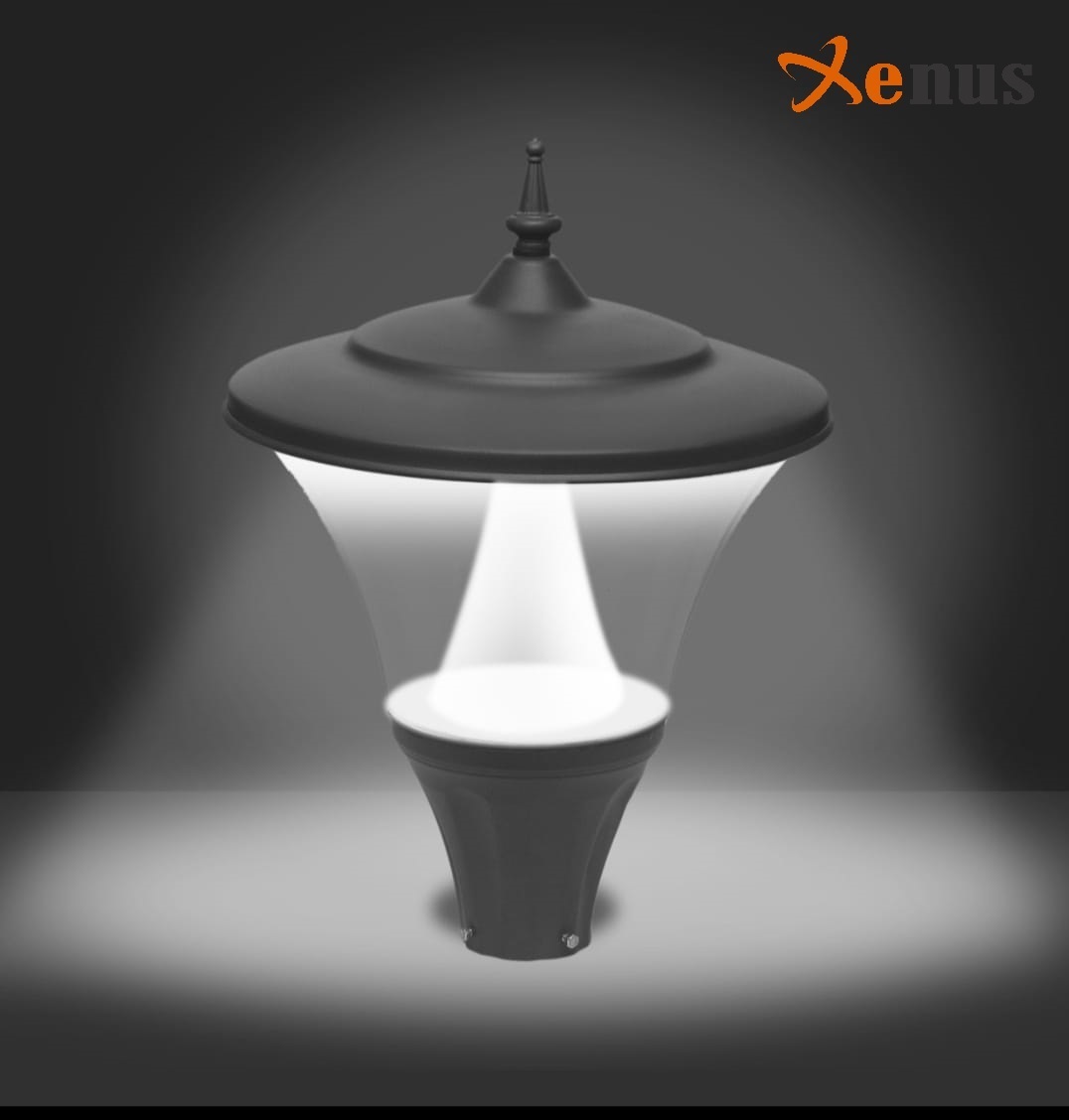 Post Top Lamp - Height: 12 Inch (In)