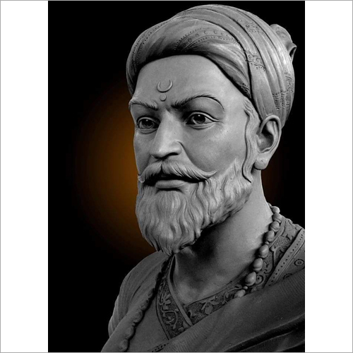 Light Black Fiber Shivaji Statue
