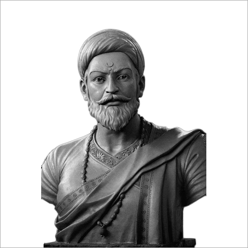 Light Black Fiber Shivaji Statue