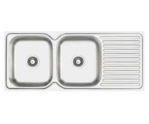 Double Bowl Kitchen Sink with Single Drainer