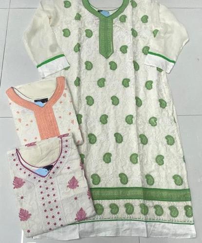 Ladies Kurti - Customized Breathable Fabric, Printed Design with Short Sleeves, All Season Wear | Casual Style for Ladies