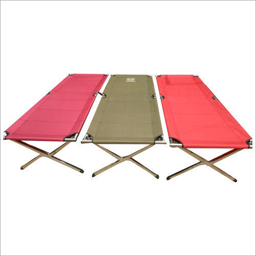 Triple Folding Cot - Steel, 75 x 25 x 18 Inches , Portable Red Polyester with Easy Setup, Durable Lightweight, Compact Storage, Comfortable Design