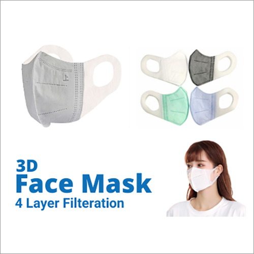 4 Layer 3D Face Mask - Finest Quality Fabric, Adjustable Size & Color Options | Water-Resistant, UV Filtering, All Age Suitable, External Use