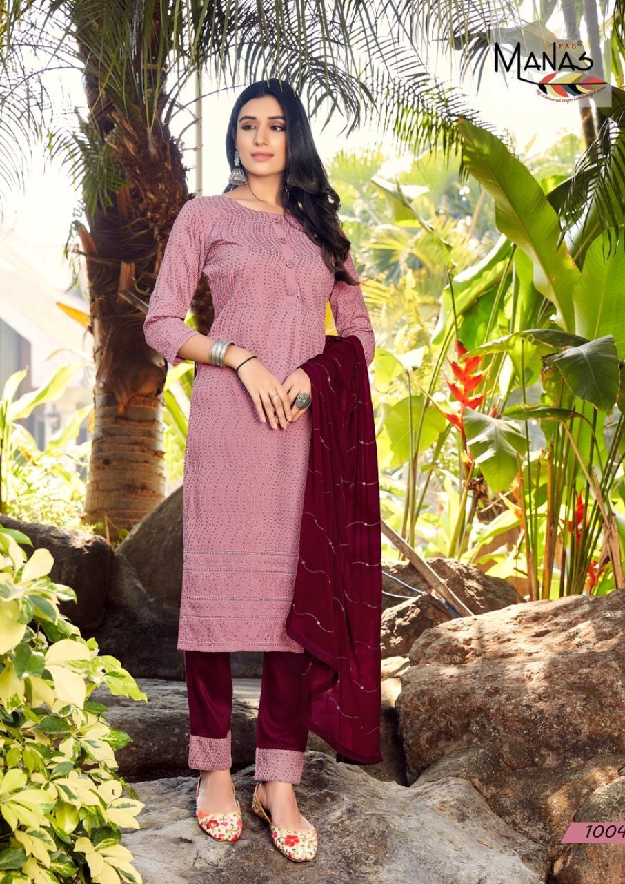 Bombay Schffli Heavy Chinon Festival Kurti Catalogue Set