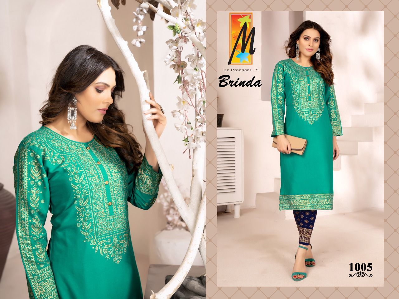 Brinda Heavy Rayon Ladies Kurti Catalogue Set