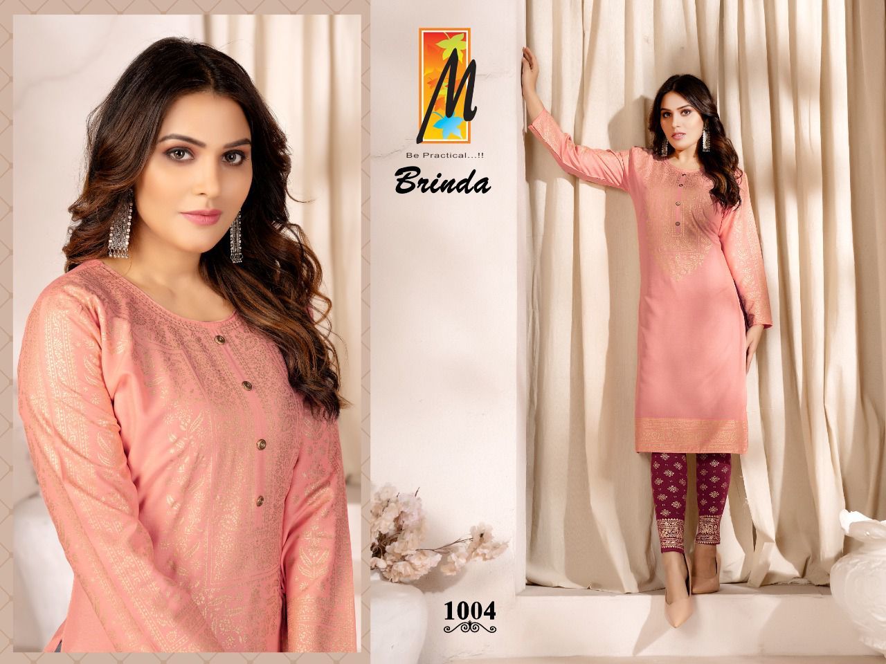 Brinda Heavy Rayon Ladies Kurti Catalogue Set