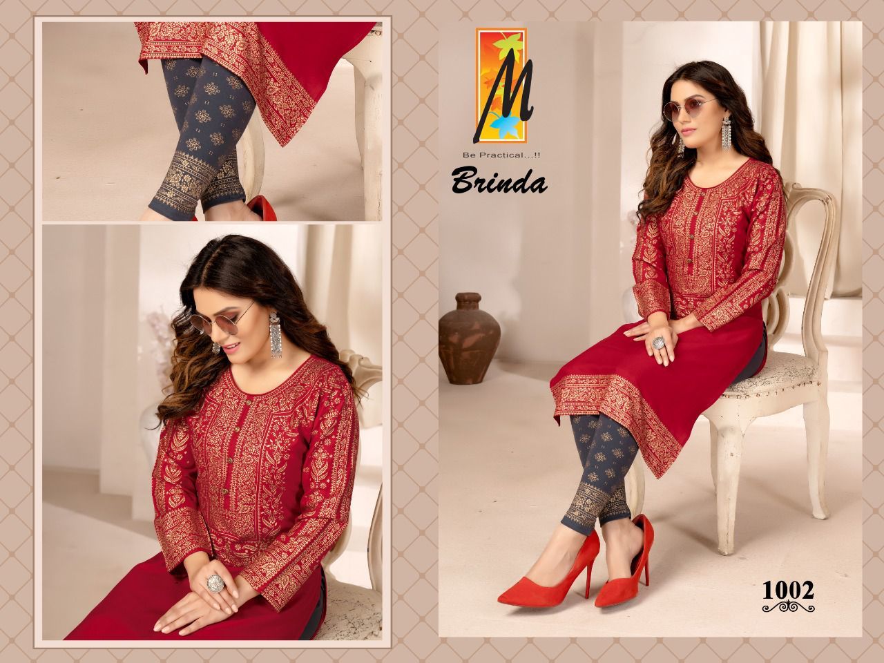Brinda Heavy Rayon Ladies Kurti Catalogue Set