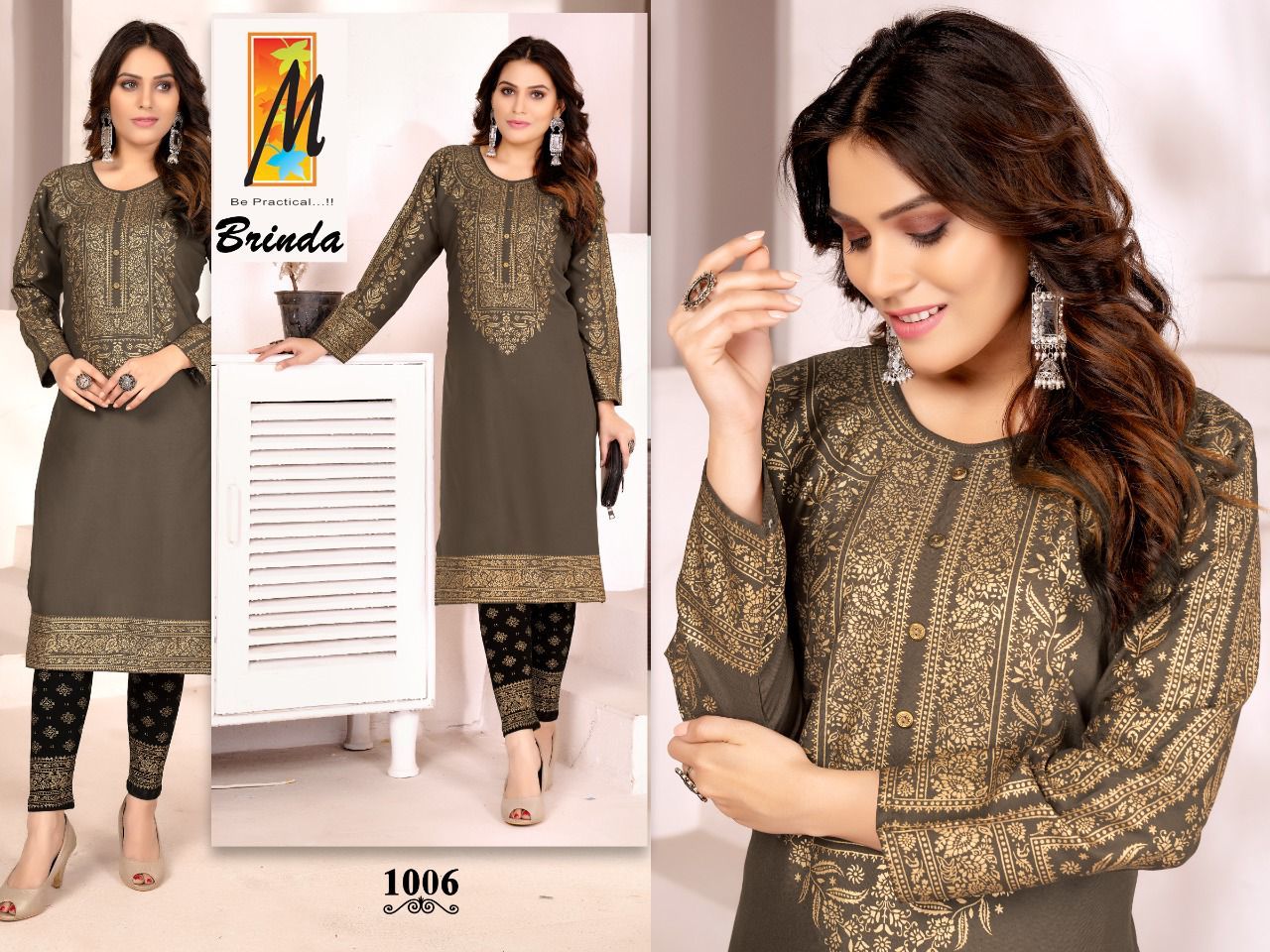 Brinda Heavy Rayon Ladies Kurti Catalogue Set