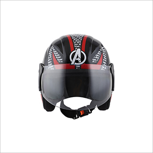 Open Face Motorcycle Helmet - Color: Black