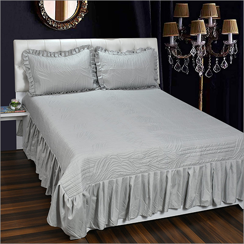 Grey Frilled Bed Sheet