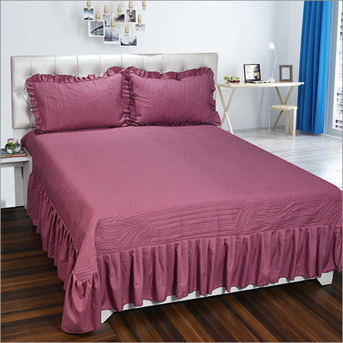 Grey Frilled Bed Sheet