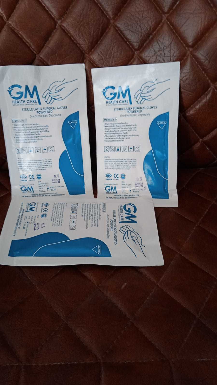 Gm Latex Surgical Sterile Powder Free Gloves - Latex Material, 9 Inch Cuff, White Color | Anatomical Fit, Soft Rubber For Enhanced Sensitivity And Comfort