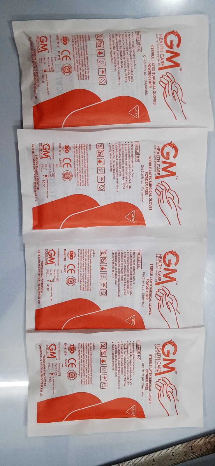 Gm Latex Surgical Sterile Powder Free Gloves - Latex Material, 9 Inch Cuff, White Color | Anatomical Fit, Soft Rubber For Enhanced Sensitivity And Comfort