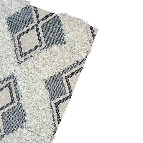 Washable Handwoven Diamonds Cut Carpet