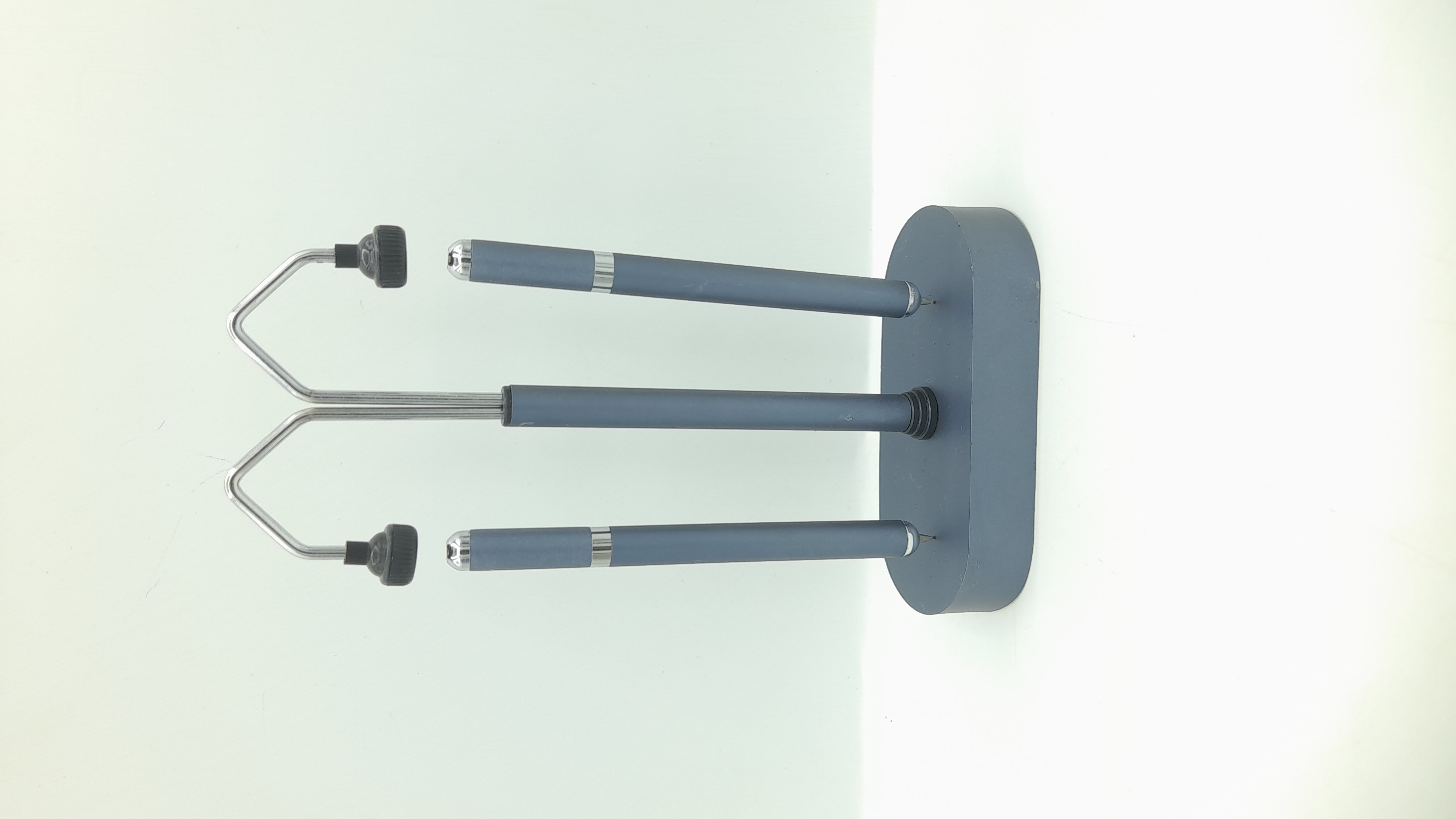 Magnetic Pen Holder - Nickel Material, 18.5x10.5x5 Cm Size, Black/grey/blue Colors | Unique Balancing Design, Multiple Options, Personalized Branding Space
