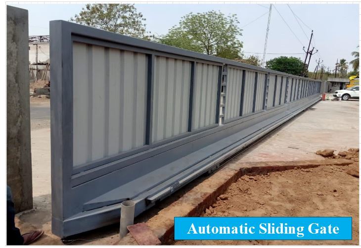 Automatic Sliding Gate - Steel Material, Standard Size, Eco-friendly White Finish | Hand Made With Forging Techniques, Enhanced Security And Aesthetic Appeal