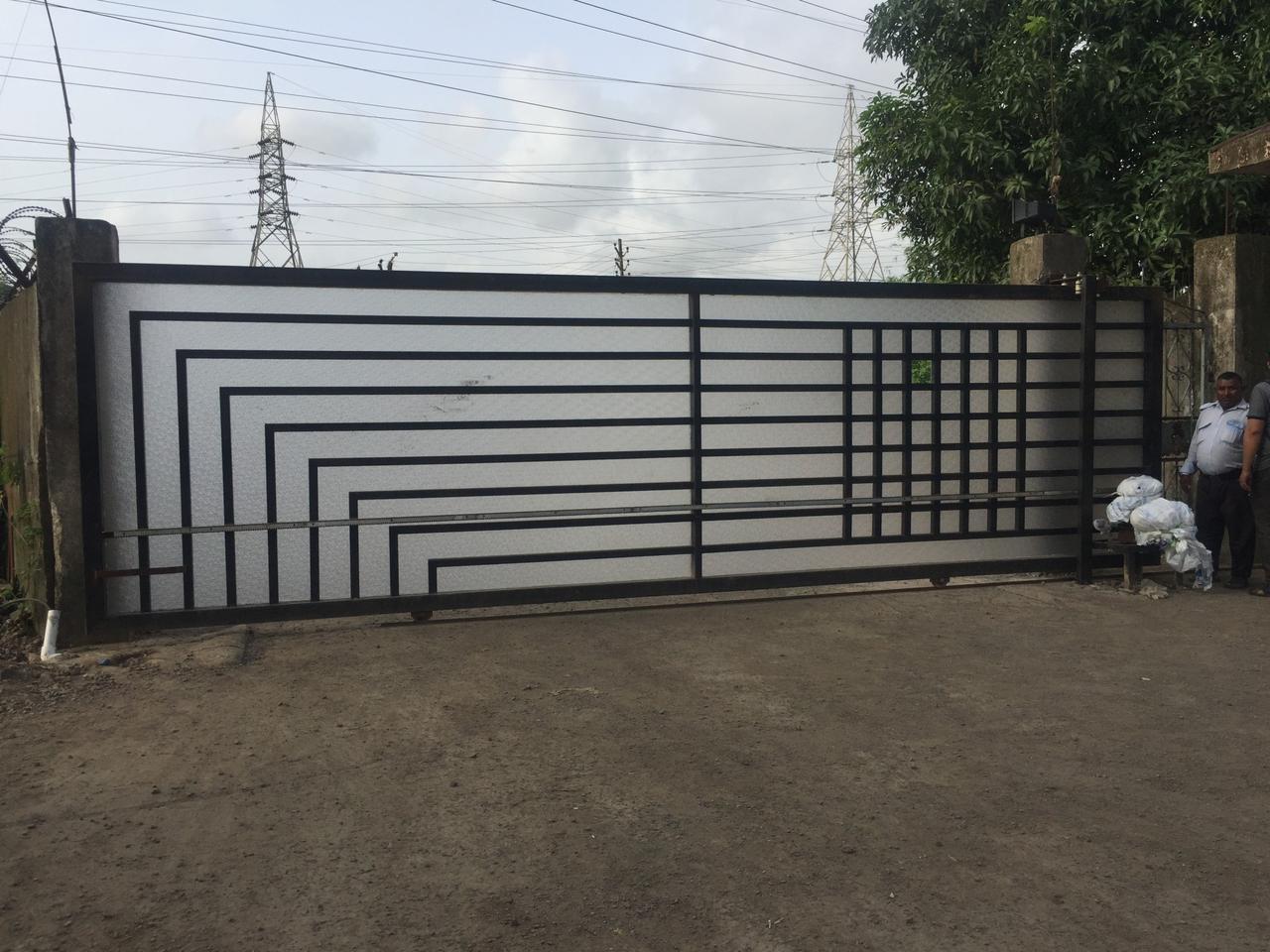 Automatic Sliding Gate - Steel Material, Standard Size, Eco-friendly White Finish | Hand Made With Forging Techniques, Enhanced Security And Aesthetic Appeal