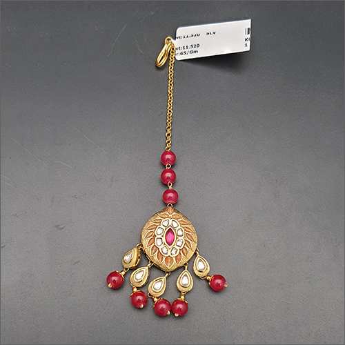 Ladies Gold Maang Tikka - Gold & Other Materials | Exquisite Design for Elegant Occasions