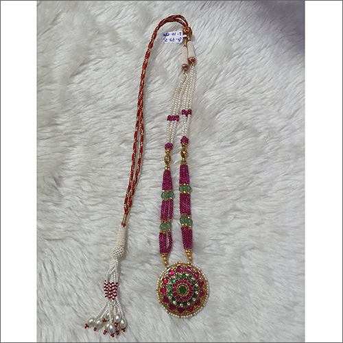 Gold Fancy Bead Pendant Necklace