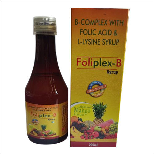 200Ml B Complex With Folic Acid And L Lysine Syrup - Drug Type: General Medicines