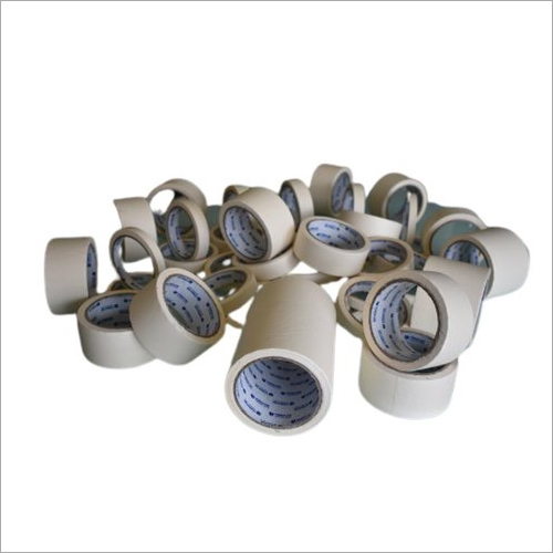 Vimask Masking Tape - Crepe Paper, 20 Mtr Length, 24 Mm Width, White Color | Includes 1 Ball Pen & Cutter, Easy-to-tear Design