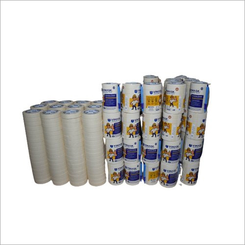 Vimask Masking Tape - Crepe Paper, 20 Mtr Length, 24 Mm Width, White Color | Includes 1 Ball Pen & Cutter, Easy-to-tear Design