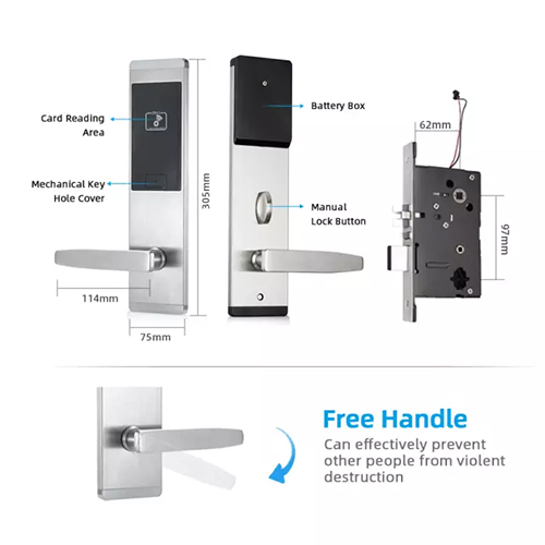 Silver Rfid Card Hotel Door Lock