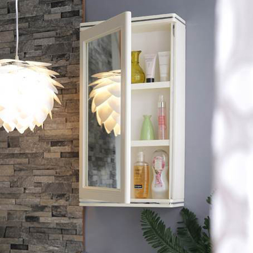 Cipla Plast Domino Mirror Cabinet - Color: White