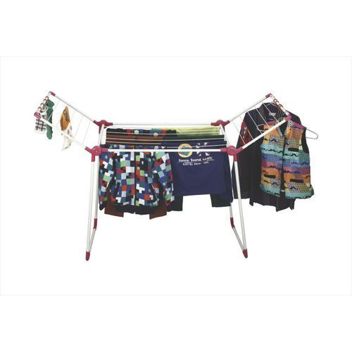 Mild Steel Foldable Clothes Drying Stand - 159 x 54.99 x 84.98 cm | Size 166 x 66 x 118 cm, Versatile and Space-Saving Design